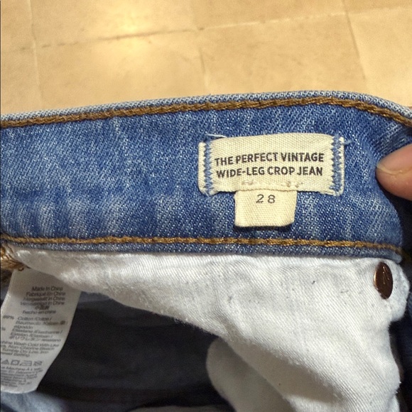 Madewell Blue Perfect Vintage Wide Leg  Crop Jeans - Picture 5 of 7